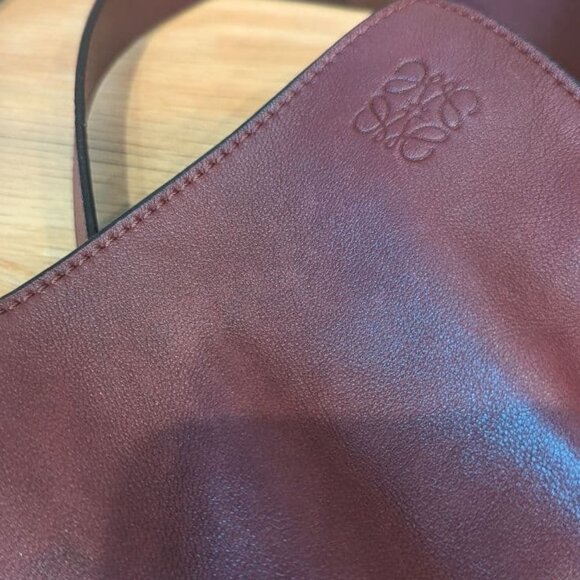 Loewe Large Flamenco Knot Burgundy Nappa Leather A - Picture 13 of 16